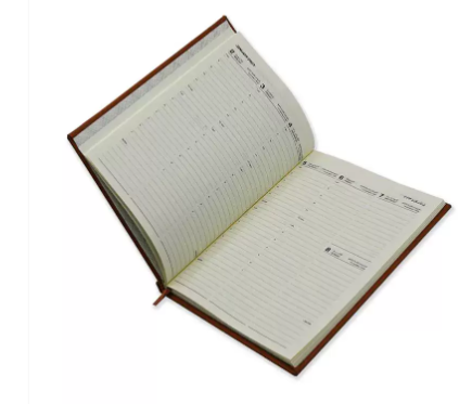 FIS Diary 2023 (Arabic/English) 1-Week at a glance A5, Italian PU, 1-Side Padded, Brown - FSDI78AEP23BR