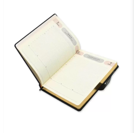 FIS Golden Agenda Diary 2023 (Arabic/English) Italian PU, 1-Side Padded, Black - FSDI75AEPG23BK