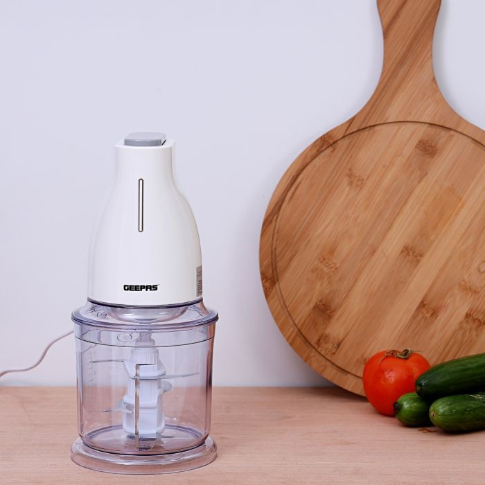 Geepas 500W Mini Food Processor - 700ML Capacity Food Chopper, 6 Pcs Stainless Steel For Blending & Chopping - Perfect For Salads Salsa Pesto Curry Pastes & More - 2 Year Warranty