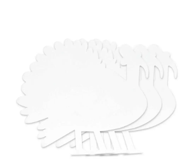 Pack of 3 Pieces Artmate Peelable Peacock Shape Canvas Sticker, Self Adhesive Canvas, Primed White Colour - JISTJIPCS-8-4