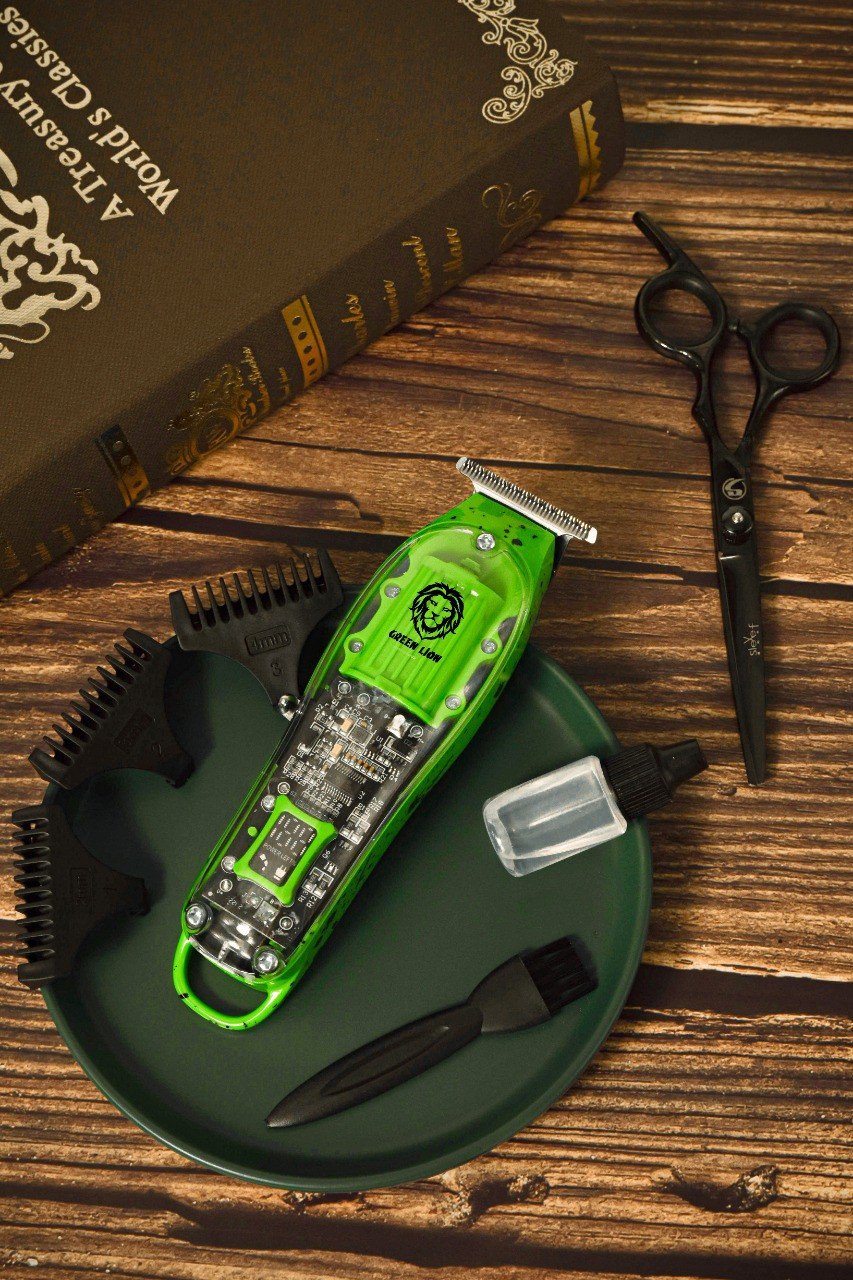 Green Lion Transparent Pro Hair Trimmer 6000RPM 1400mAh - Green