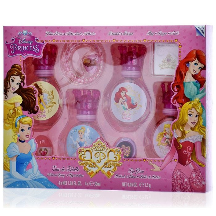 AIR-VAL DISNEY PRINCESS SET EDT 4 X 30ML + LIP GLOSS 1.5G + RING + BRACELET + STICKER