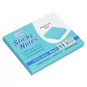 FIS Sticky Note, Fluorescent Blue Colours, Size 3 x 4 Inch, 100 Sheets, Quantity per Pack 12 - FSPO34FBL