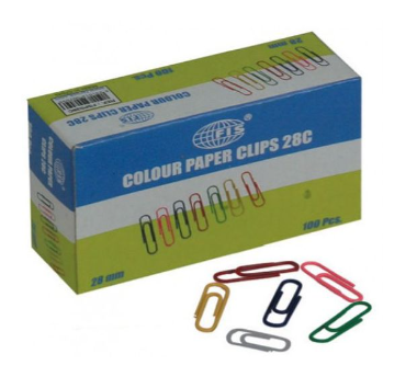 FIS PAPER CLIP COLOUR 28MM