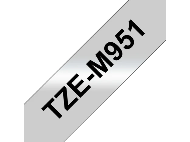 Brother P-Touch 24MM TZ-M951 Laminated Tape, 8 m, Black on Matt Silver