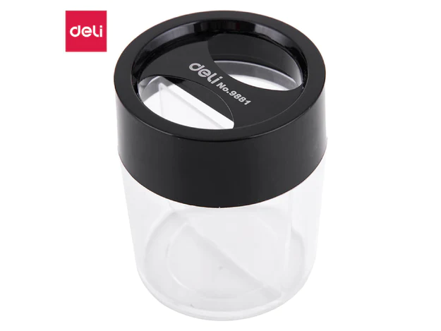 DELI Round Magnetic Clip Dispenser, Black