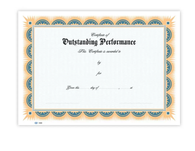 Fis Arabic Design Certificate - Pocket Of 10 Pieces, A4 Size