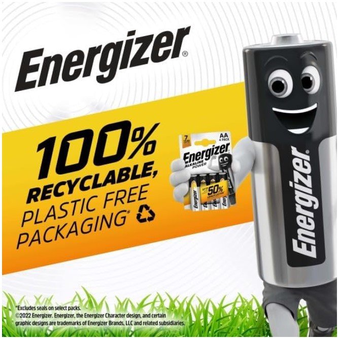 Energizer 2-Piece Alkaline AA Battery Silver/Black