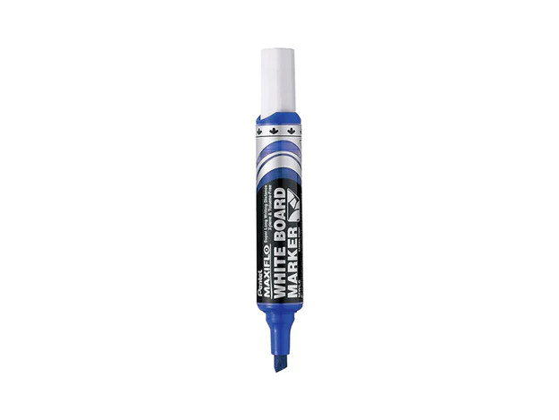Pentel MWL6 Maxiflo Chisel Tip White Board Marker, Blue