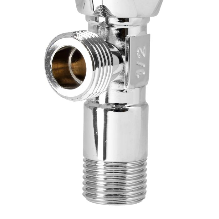 Angle Valve, Quality Solid Metal Construction, GSW61113 - Solid Knob, Durable High Quality Ceramic Cartridge,1 Year Warranty, Single Lever Mixer, G1/2-Connection, Chrome Plated, Non-Ferritic