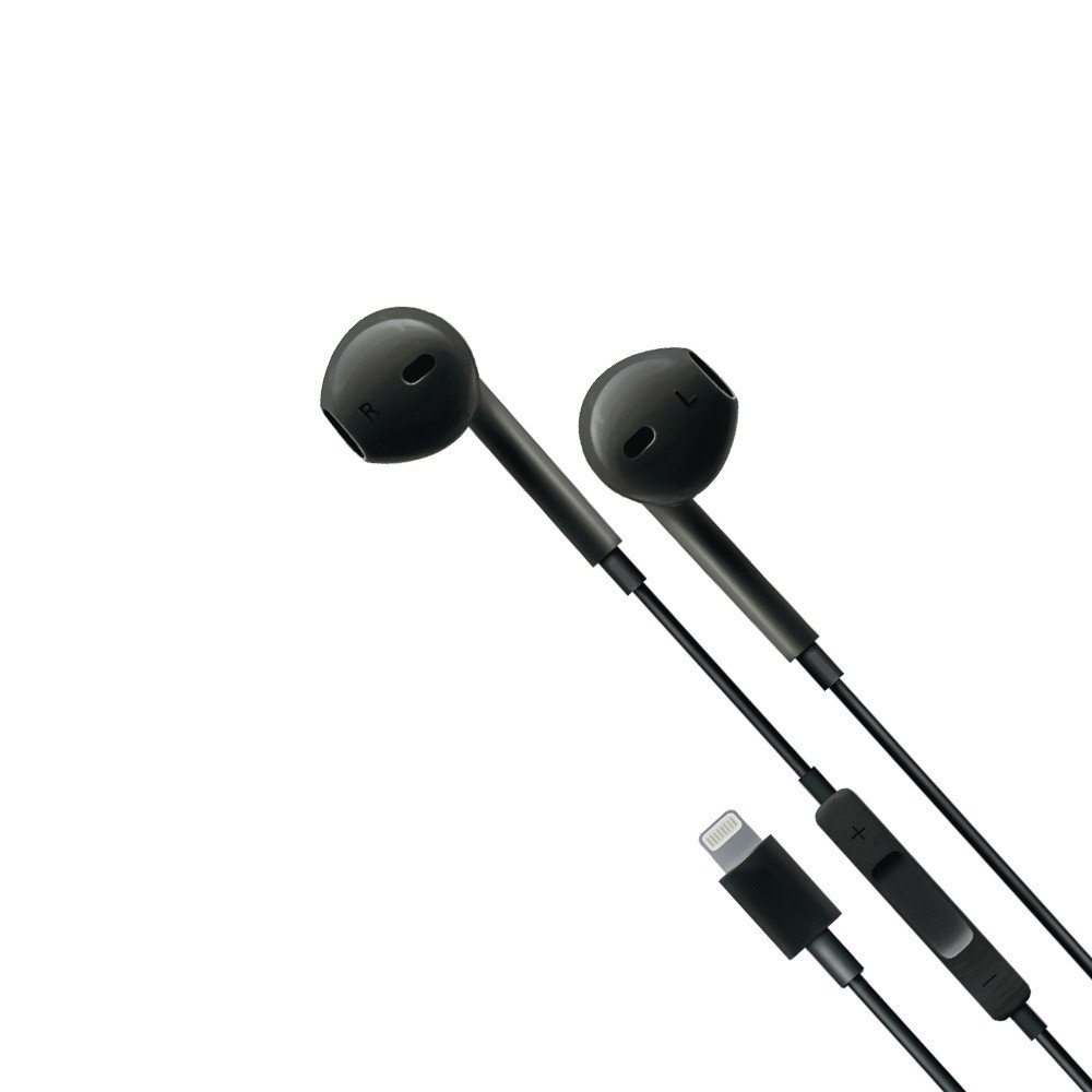 Porodo Soundtec Stereo Earphones with Lightning Connector 1.2m - Black