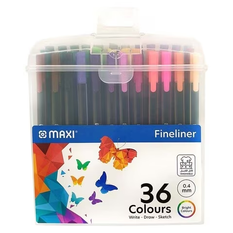 Maxi Fineliner Pens 0.4mm Multicolour 36