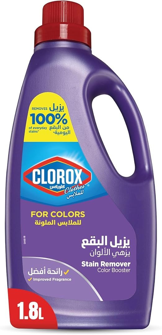 Clorox Stain Remover & Color Booster for Colored Clothes, Liquid, 1.8L, Brightens Colors, Superior Stain Remover, Enhances The Detergent's Effectiveness