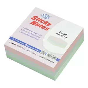 FIS Sticky Note, 3 Assorted Pastel Colours, Size 3 x 3 Inch, 300 Sheets, Quantity per Pack 4 - FSPO333CP300