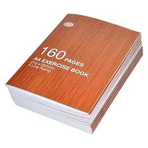 10 Pieces FIS Exercise Books 4 Line Ruling, 160 Pages, A4 Size - FSEBA44LN1602