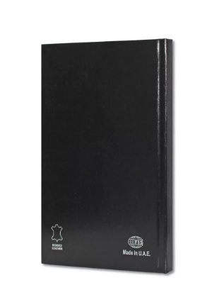 FIS Notebook Bonded Leather, Size A5, Offset White Paper, 70 GSM, 196 Pages, 8 mm Ruled, 1 Side Padded Cover, Colour Black - FSNB1SA5WHBLBK