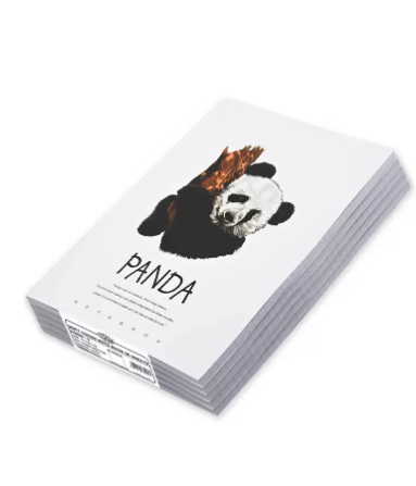 FIS Pack Of 8 Soft Cover Notebook, 96 Sheets A4 Panda Design 5 -FSNBSCA496-PAN5