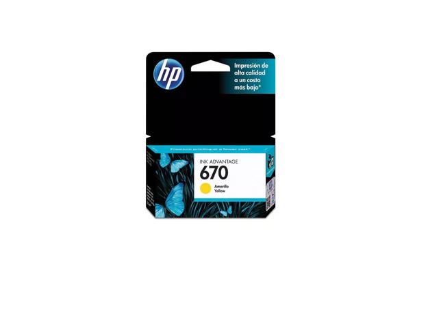 HP 670 Yellow Original Ink Advantage Cartridge (CZ116AL)
