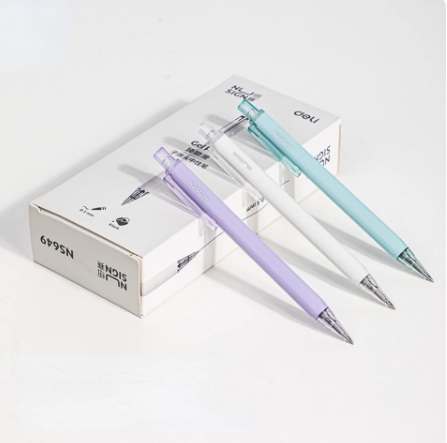 10pcs/box NS649 Gel Pen 0.5mm Press Gel Pen Bullet Writing Pen Signature Cute Stationary School Supplies