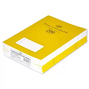FIS® EXERCISE BOOK 200 PAGES, 20MM SUQARES LEFT MARGIN, Size 16 x 21 cm, Pack of 6