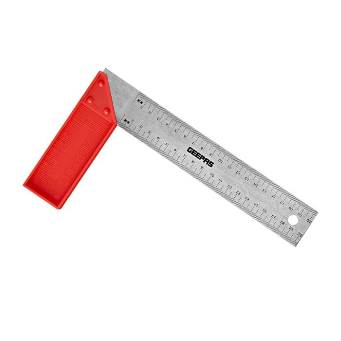 Geepas Try Square With Handle 8" - 90 Degree Angle Corner Ruler | Woodworking Square, Degree Double-Sided Angle Ruler Right Measuring Tool For Carpenters Engineer