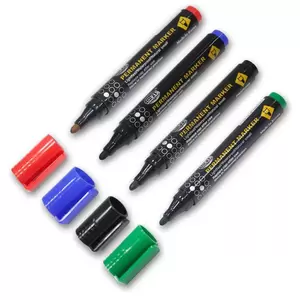 Fis Permanent Markers Fine - 4 Pieces (assorted Colors) - FSMKPF04-4