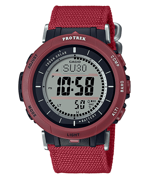 Casio Protrek PRG-30B-4DR, Solar Powered , Digital Men's Watch , Red
