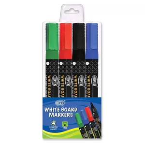 Fis White Board Markers Fine - 4 Pieces (assorted Colors) - FSMKWF04-4