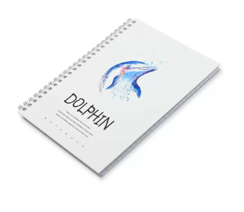 FIS Pack Of 5 Spiral Hard Cover Notebook, 96 Sheets A5 Dolphin Design 1 -FSNBSHCA596-DOL1