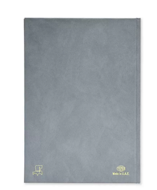 FIS Bonded Leather Diary 2024 (Arabic/English) Grey, A4 - FSDI40AEBW24GY