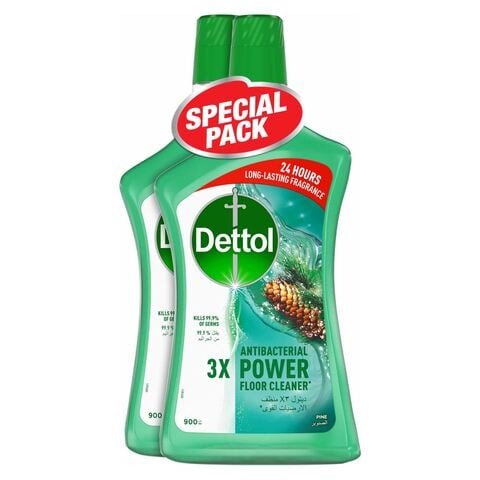 Dettol Antibacterial 3x Power Floor Cleaner Pine 900ml Pack of 2