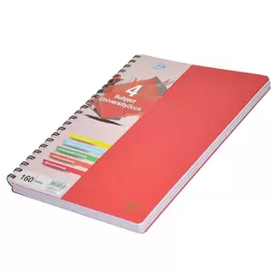 FIS 4 Subject University Books, 160 Sheets, A4 Size, Micro Perforated Pages, Red Colour - FSUB4SPPRE