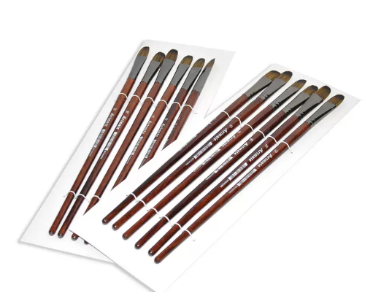 12-Piece Artmate Filbert Shape Brush Long Wooden Handle - JIABSX101FR-16