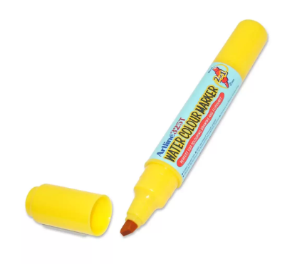 Artline 325T Water Colour Marker 2.0-5.0mm, Ochre Color, Pack of 12 pcs. Acrylic Fibre Tip - ARMK325OC