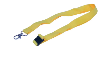 10-Piece FIS Neon Flat Lanyard Yellow with Metal Hook & Safety Buckle, 2X90cm - FSNASNYL-10