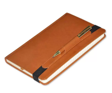 120-Sheets FIS Executive Notebook Italian PU 5mm Square, 13x21cm, Brown - FSNBEX5M1321BR