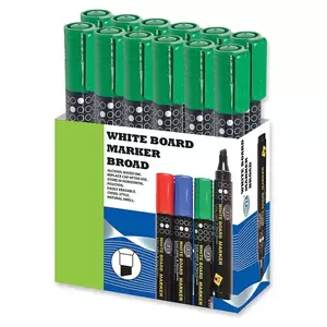 Fis White Board Markers Broad - 12 Pieces (green) - FSMKWB04GR