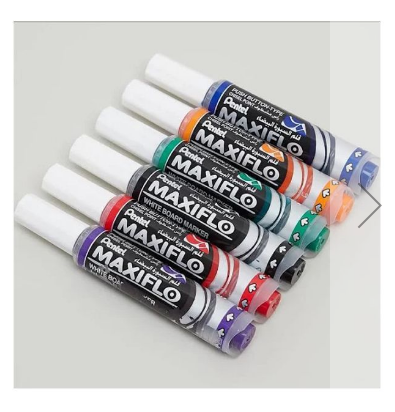 PENTEL MAXIFLO WHITEBOARD MARKER CHISEL TIP PACK OF 6