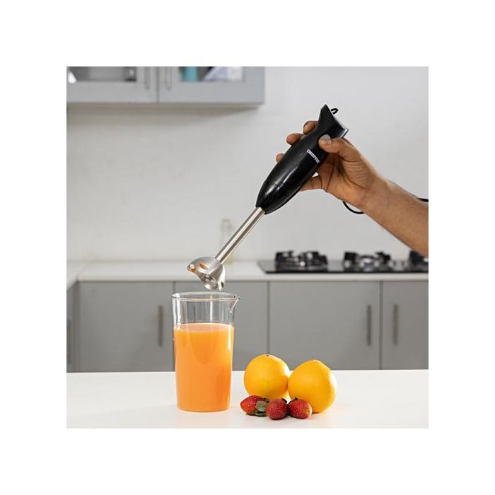Geepas GHB6143 Hand Blender 200W - Portable Low Noise 2 Speed Food Processor, Wisk, Stainless Steel Blade | Ideal For Making Soups, Smoothies, Milk Shakes, Baby Food | 2 Years Warranty