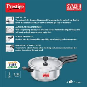 Prestige SVACHH ALUM JUNIOR DEEP PAN 35 LTR - Aluminium - Silver