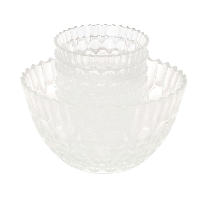 Glass Bowls Set, 7pcs Bubble Design Bowls, RF10335 | Microwave, Oven & Dishwasher Safe | Suitable For Serving Desert, Pudding, Dry Fruits, Ice Cream, Sweet, Etc