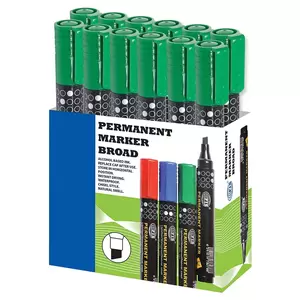 Fis Fis Permanent Markers - Broad 12 Pieces (green) - FSMKPB04GR