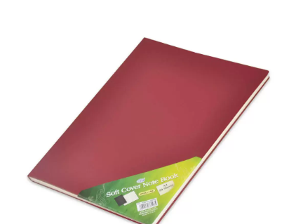 FIS Pvc Soft Cover Note Book, Size A4, Single Line with Border, 80 Sheets, Maroon - FSNBPVSLA480MR