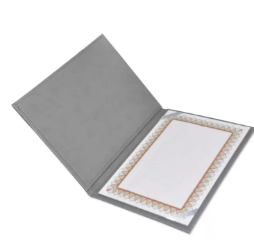 FIS A4 Certificate Folder Italian PU, Grey - FSCLCERTPUGY