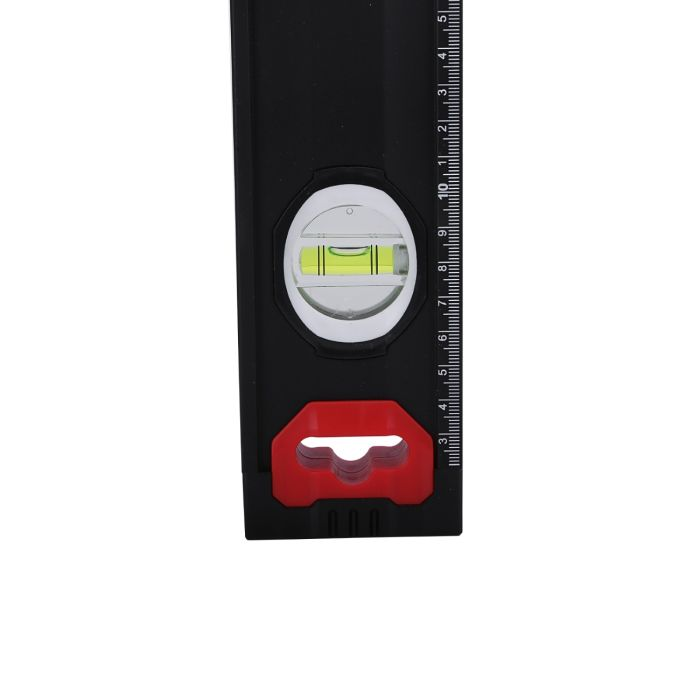 Geepas 18-Inch Spirit Level - Horizontal/Vertical/45-Degree, Measuring Shock Resistant End Caps | Rubberized Hand Grip | Vial Accuracy 0.5mm, Magnetic Edges With Heavy Duty Aluminium Frame