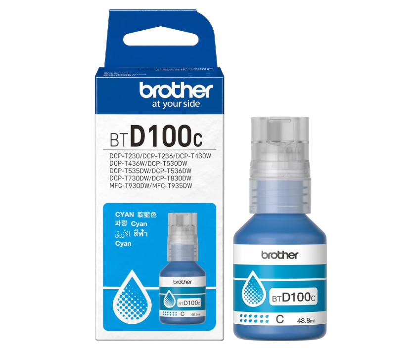 Brother Genuine BTD100C Ultra High Yield Cyan Ink Bottle, 5,000 Page