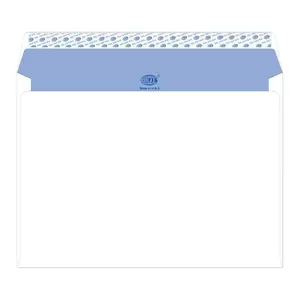 FIS White Envelopes Glued Peel & Seal Inner Print Blue, Pack of 50 Pcs. C4 (229 x 324 mm), 120 GSM - FSWE1242PI50