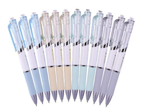 12pcs/lot DELI S11 Gel Pen Press-style Black Gel Pen Student Exam Gel Pen 0.5mm Office School Writing Supplies