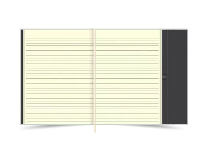 FIS Magnetic Folder Italian PU Cover with Writing Pad, A5 Size, Ivory Paper, Single Ruled, 96 Sheets with Gift Box, Light Grey Color - FSMFEXNBA5LGY