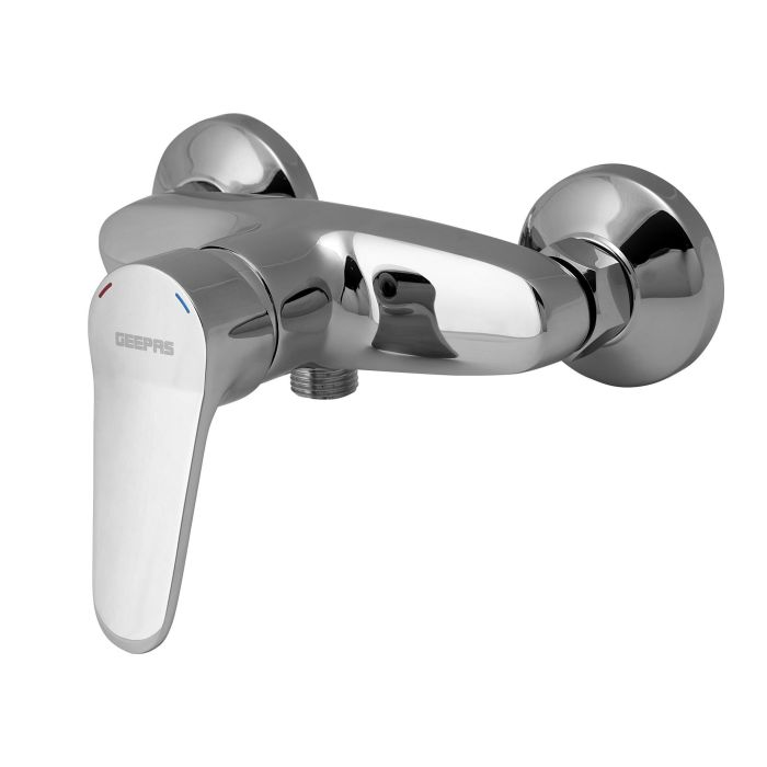 Singlelever Bath Shower Mixer - Wall Mixer 2 In 1 With Provision For Overhead Shower Metal Handle Wallmounted Two Taphole | Ideal For Bathroom Bathtub & Lavatory | 7 Years Warranty